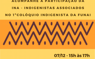 INA debaterá nesta quinta (7) o Parecer da AGU e tese do Marco Temporal em Colóquio Indigenista da Funai