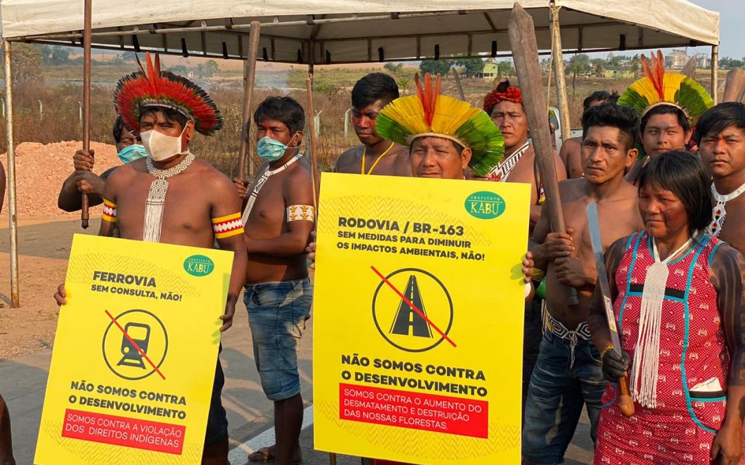 Kayapó bloqueiam BR-163 para reivindicar apoio para proteger floresta e são acionados na justiça pelo governo